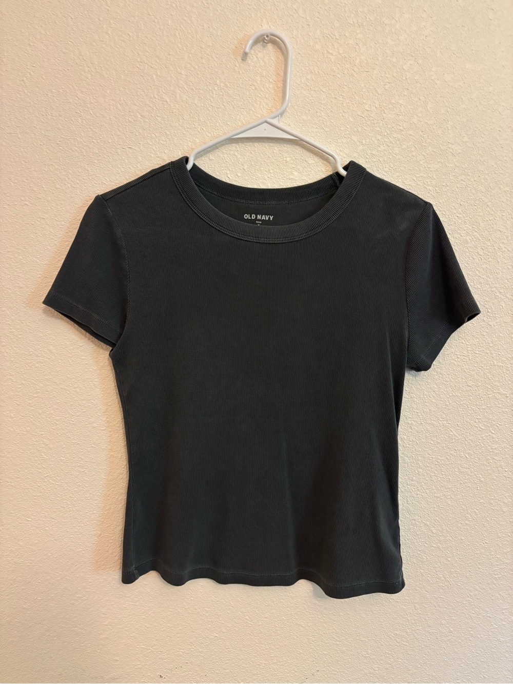 Old Navy Women's Dark Grey Crewneck Short-Sleeve Top
